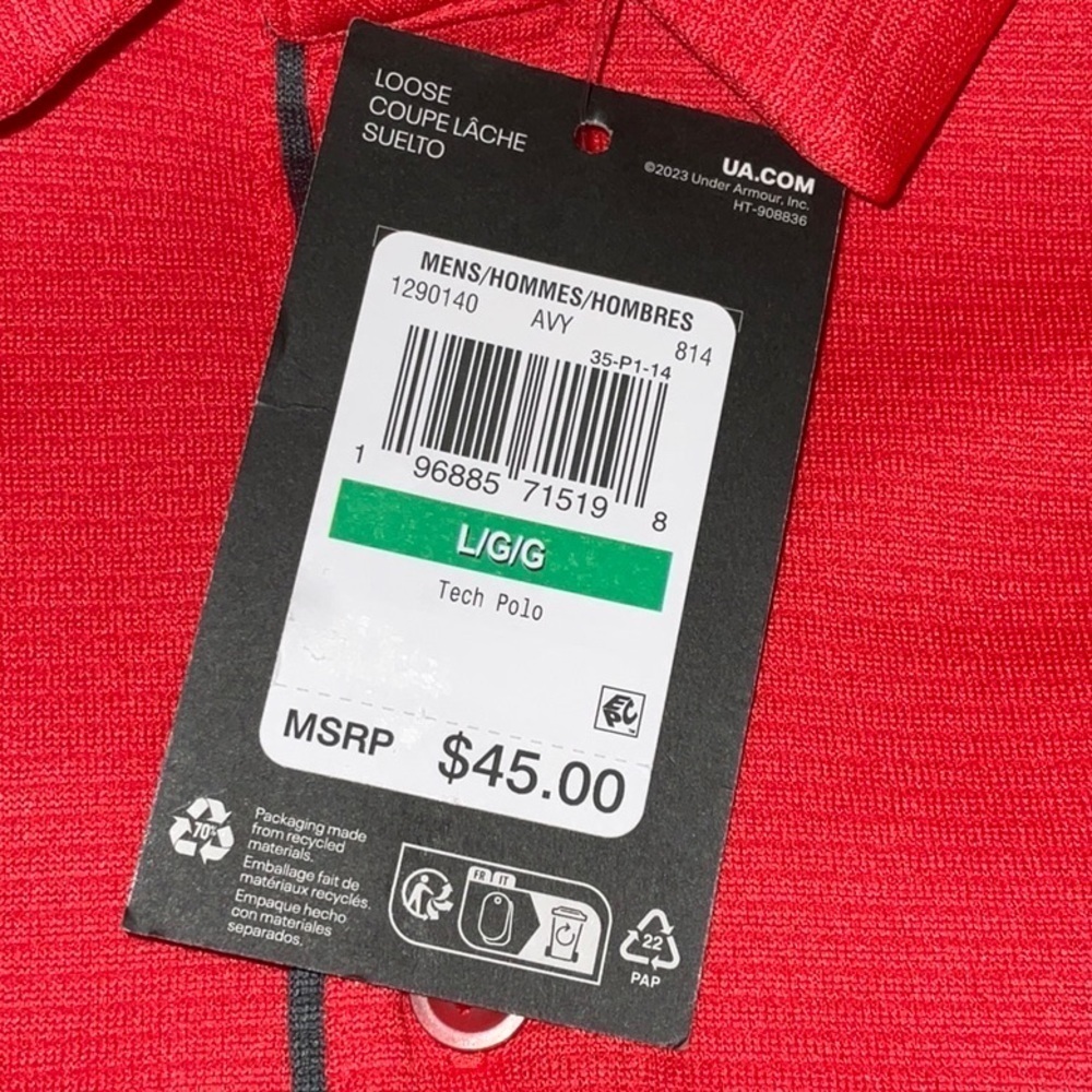 NWT, Men’s Under Armour Polo, Size Large - Picture 5 of 8